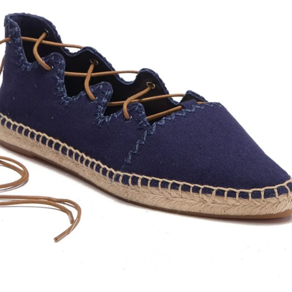 Tory Burch Sanoma Ghillie Espadrilles Slip On Lace Up Summer Shoes Designer